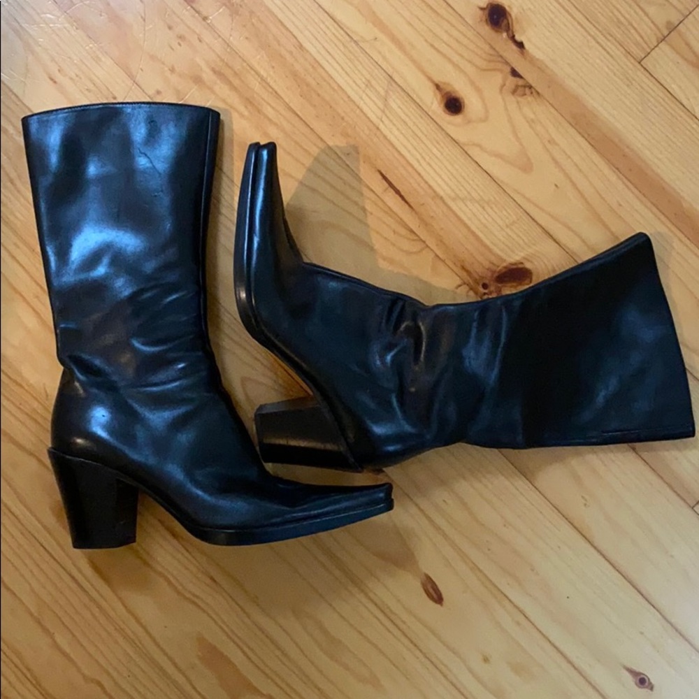 Sergio Rossi Black Leather Boots